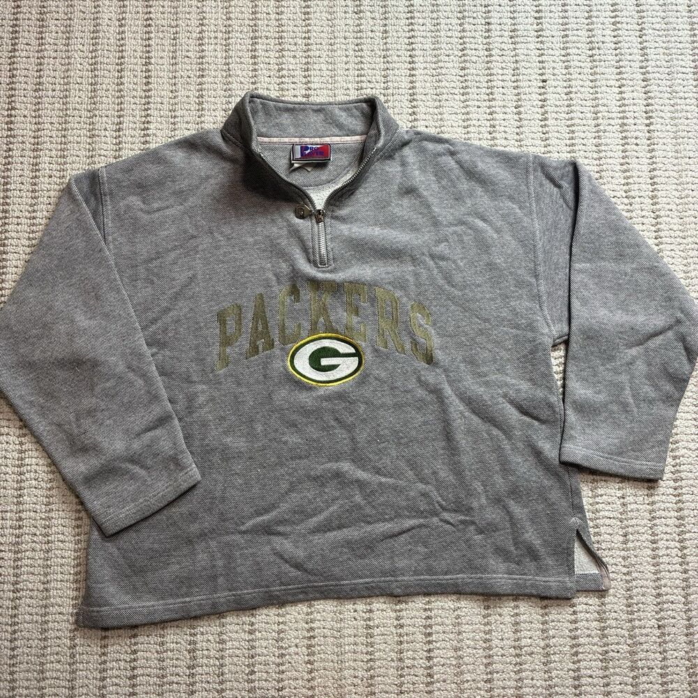 Vintage 90s Pro Player Green Bay Packers Quarterzip Size XL
